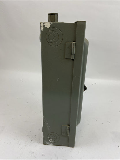 SQUARE D H361 SERIES E1 30AMP 600VAC 3PH 20HP 600VDC 15HP FUSIBLE SAFETY SWITCH