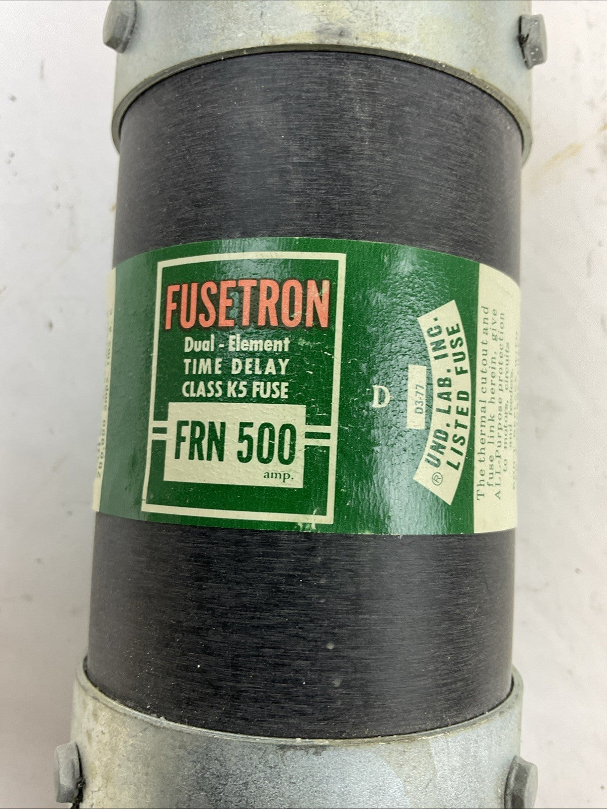 BUSSMANN FRN500 FUSETRON DUAL ELEMENT TIME DELAY CLASS K5 FUSE 500AMP 250VAC
