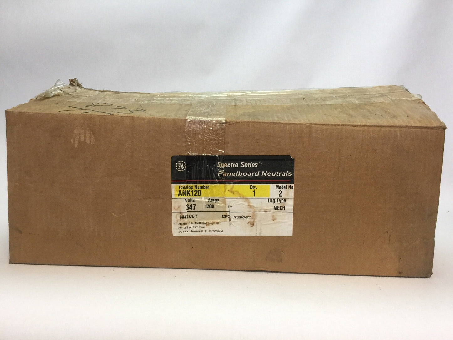 GE ANK120 PANELBOARD SPECTRA SERIES NEUTRALS 347 VOLT 1200 AMP MODEL NO 2 LUG TY