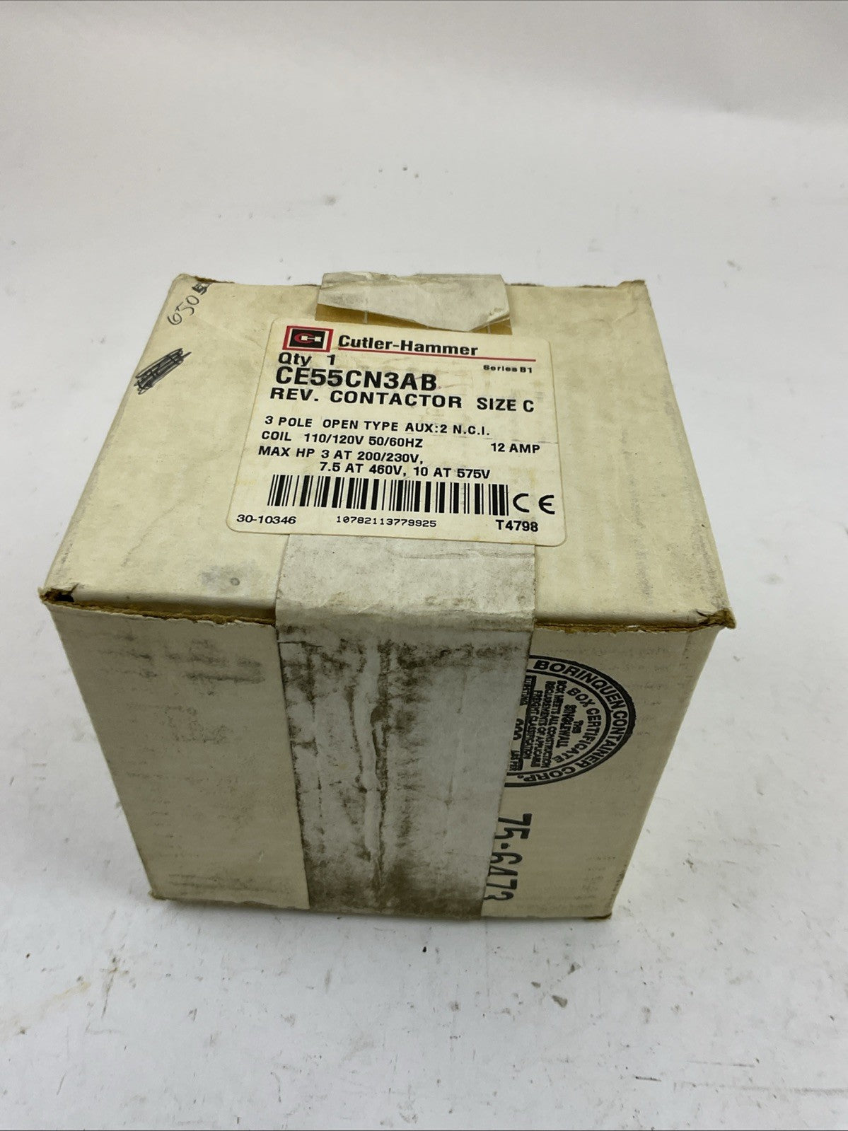 CUTLER HAMMER CE55CN3AB SIZE C SERIES B1 REVERSING CONTACTOR  COIL 110/120V