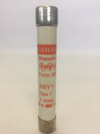 GOULD SHAWMUT AMP-TRAP A6Y1 FUSE 1AMP 600VAC FORM 600 TYPE 1 (LOT OF 10)