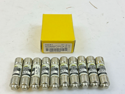 EATON BUSSMANN LIMITRON FNQ-R-3 TIME-DELAY FUSE 3A 600V LOT OF 10
