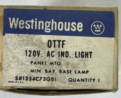 WESTINGHOUSE OTTF 120VAC INDICATOR LIGHT PANEL MTG MIN BAY BASE LAMP 1254C73G01