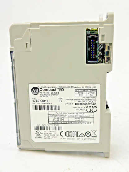 ALLEN-BRADLEY - 1769-OB16 SER. B, F/W REV 3.1, DIR/VER 10000550528/03 - 16 PT.
