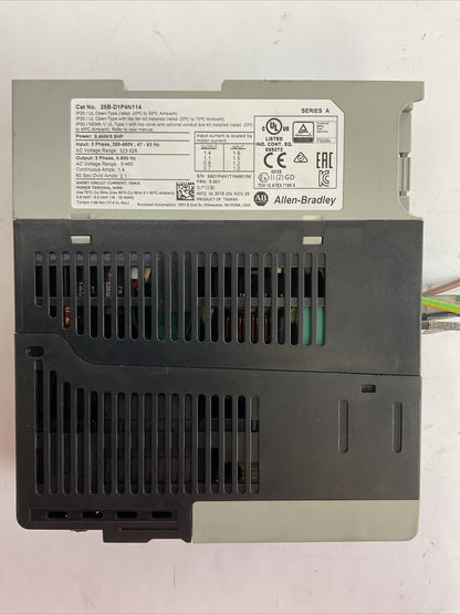 ALLEN BRADLEY 25B-D1P4N114 AC DRIVE FRN 5.001 OUTPUT 0-460VAC SER A POWERFLEX