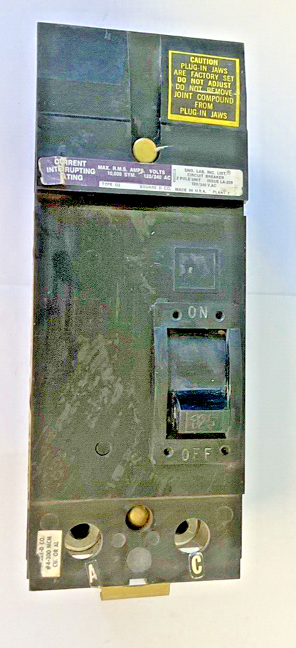 SQUARE D Q2-21225-AC CIRCUIT BREAKER 125A 2POLE 120/240VAC Q221225AC