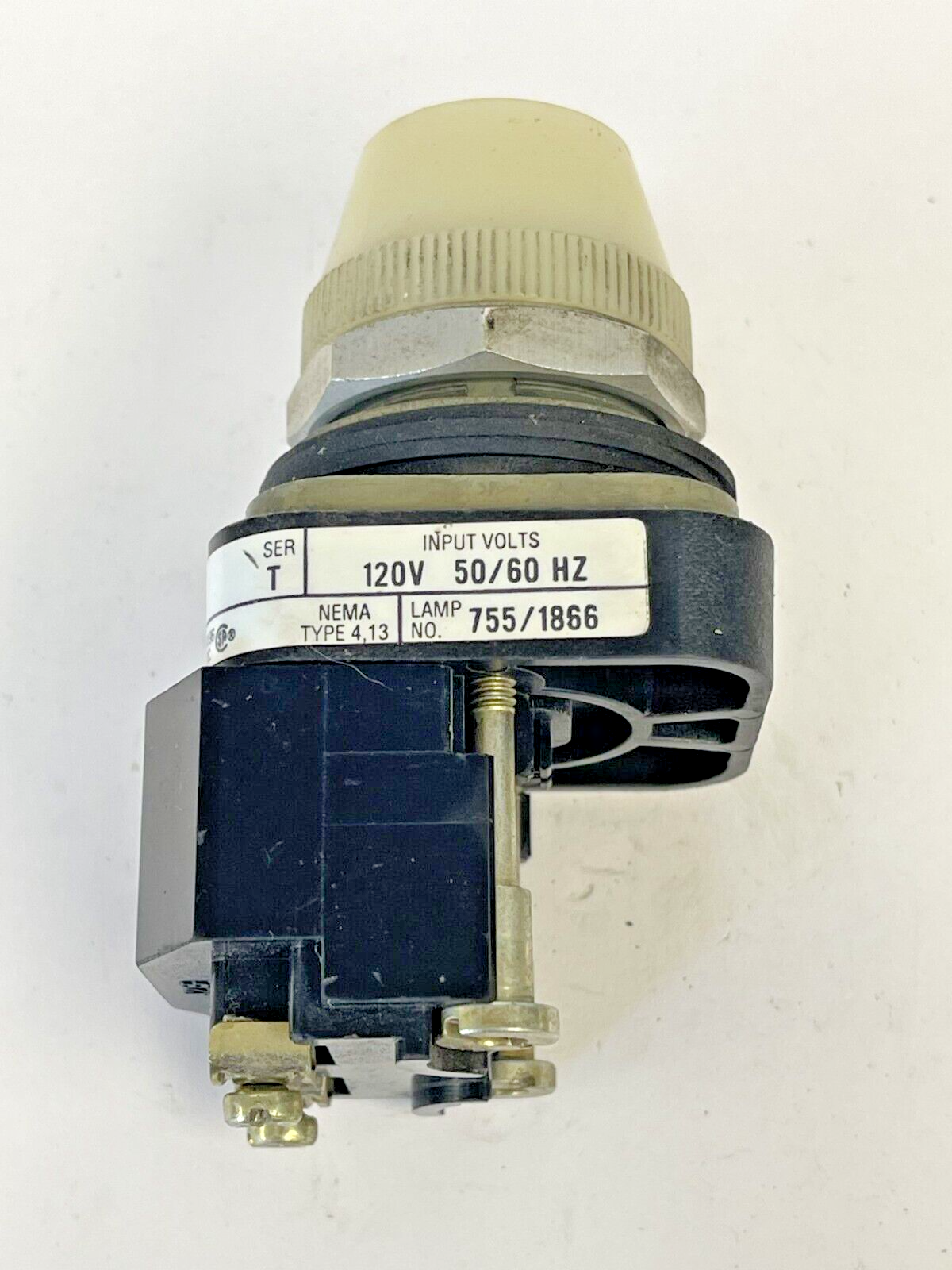 ALLEN BRADLEY 800T-P16 -SER T-PILOT LIGHT-WHITE, 120V AC 50/60 Hz, 755/1866 LAMP