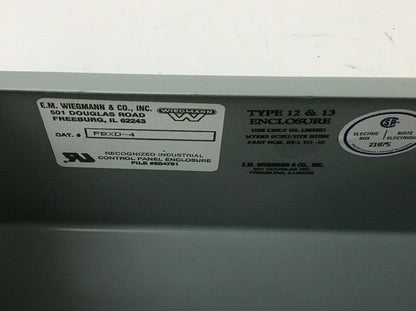 WIEGMAN PBXD-4 4 HOLE ENCLOSURE PBXD4 TYPE 12 & 13 ENCLOSURE