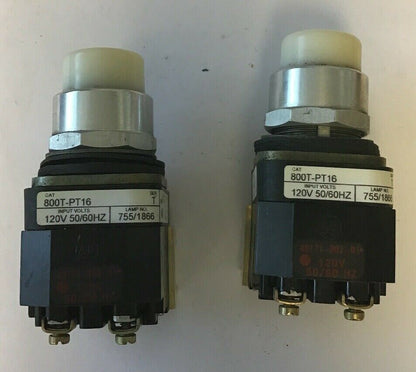 ALLEN BRADLEY 800T-PA16 WHITE PUSH BUTTON SER.T 120V 50/60HZ **(LOTOF2)**