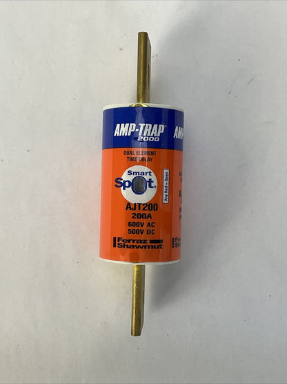 FERRAZ SHAWMUT AJT200 AMP-TRAP 2000 SMART SPOT FUSE 200A 600VAC 500VDC DUAL