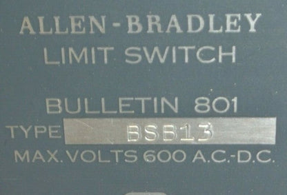 ALLEN-BRADLEY 801-BSB13 Ser. A / LIMIT SWITCH / 600V AC-DC / NEW SURPLUS