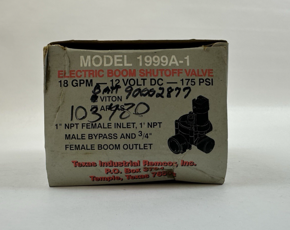TEXAS REMCOR ELECTRIC BOOM SHUTOFF SOLENOID VALVE 1999A-1 12V 1.1AMP