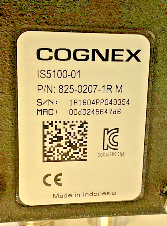COGNEX IS5100-01 INDUSTRIAL VISION CAMERA 825-0207-1R 821-0034-1R