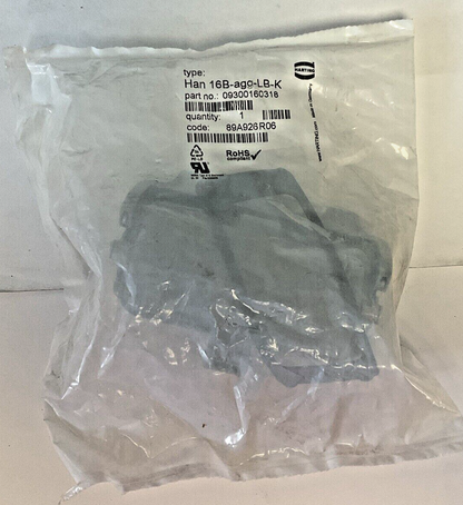 HARTING HAN 16B-AGG-LB-K HINGED HOUSING CONNECTOR