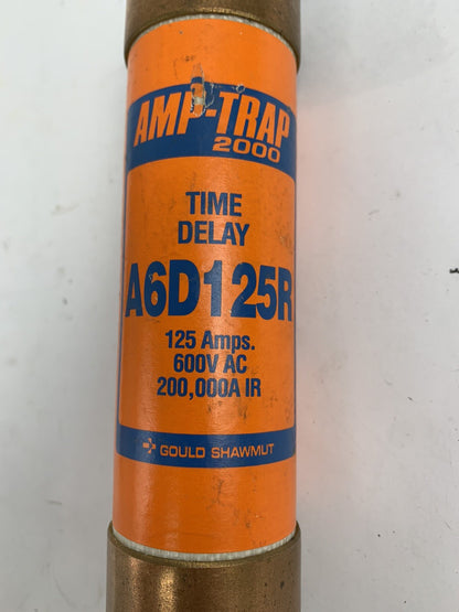 Gould Shawmut Amp-trap 2000 A6D125R 125A 600V Class RK1 Fuse "Lot of 2"