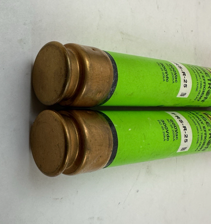 COOPER BUSSMANN FRS-R-25 FUSETRON 25A 600VAC/300VDC RK5 TIME DELAY LOT OF 2