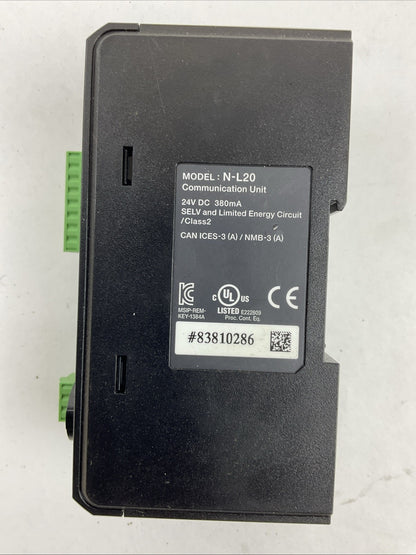 KEYENCE N-L20 24VDC 280mA ETHERNET CONNECTION COMMUNICATION UNIT