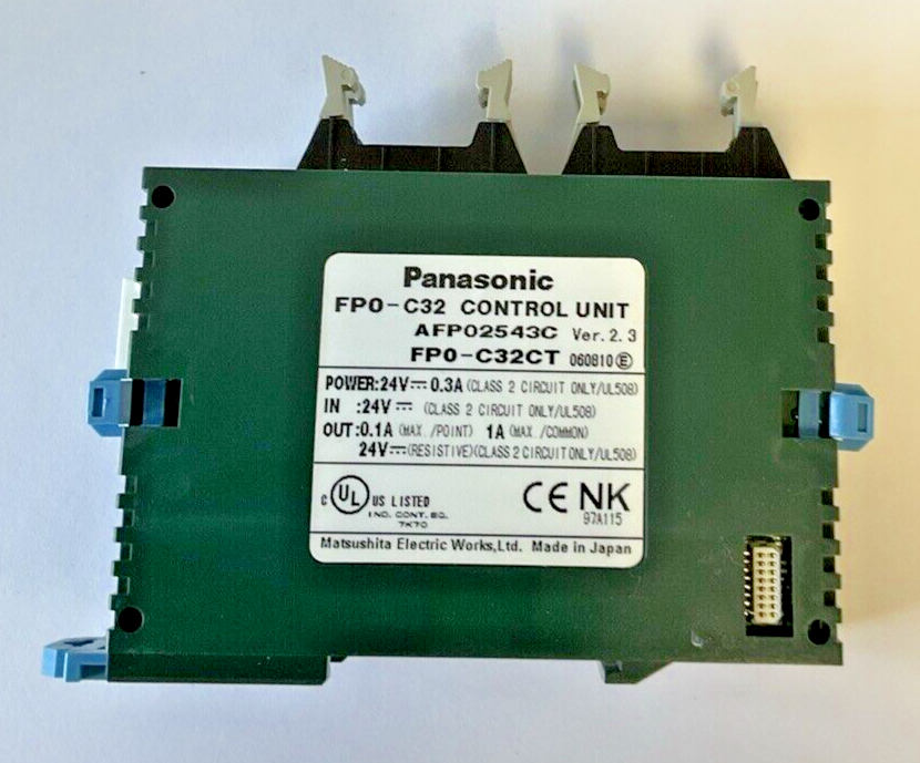 PANASONIC FP0-C32CT CONTROL UNIT VER. 2.3 24VDC 0.3A