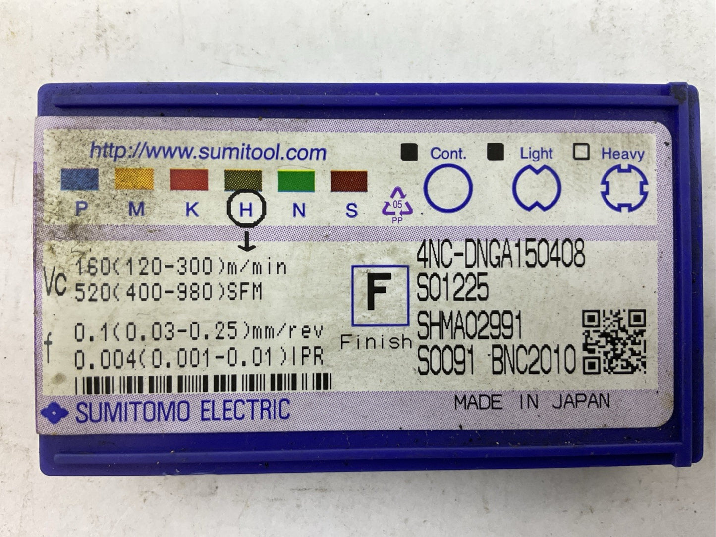 SUMITOMO ELECTRIC 4NC-DNGA 150408 CARBIDE INSERT