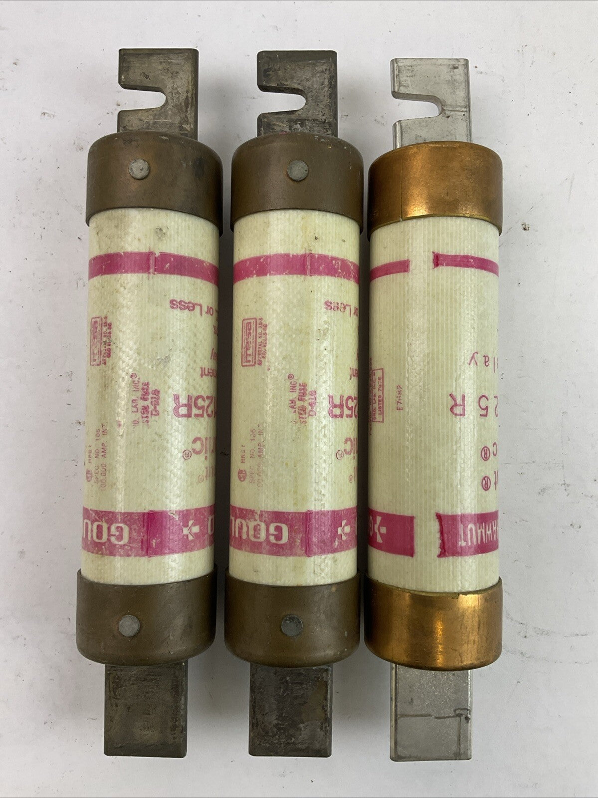 GOULD SHAWMUT TRS125R TRI-0ONIC TIME DELAY RK5 FUSE 600VAC 125AMP (LOT OF 3)