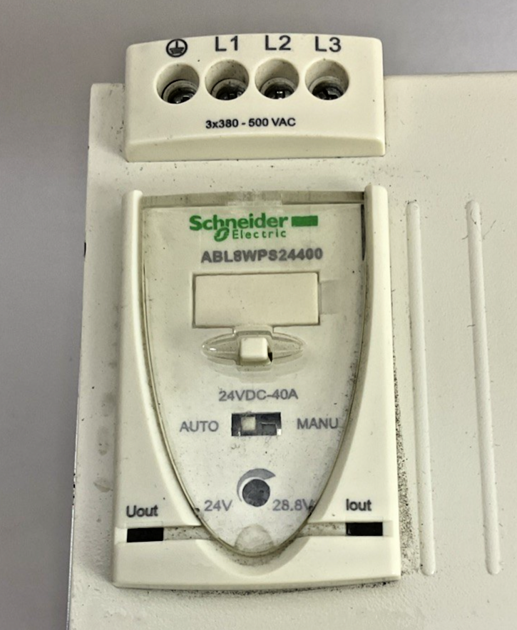 SCHNEIDER ELECTRIC ABL8 WPS24400 POWER SUPPLY PHASEO 500VAC 50/60HZ 2.4A