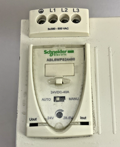 SCHNEIDER ELECTRIC ABL8 WPS24400 POWER SUPPLY PHASEO 500VAC 50/60HZ 2.4A