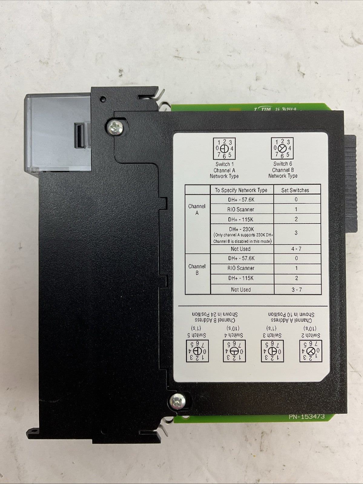 ALLEN BRADLEY 1756-DHRIO CONTROLLOGIX DH PLUS/RIO COMMS MODULE SER E FW 7.003