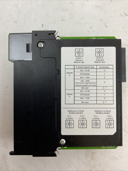 ALLEN BRADLEY 1756-DHRIO CONTROLLOGIX DH PLUS/RIO COMMS MODULE SER E FW 7.003