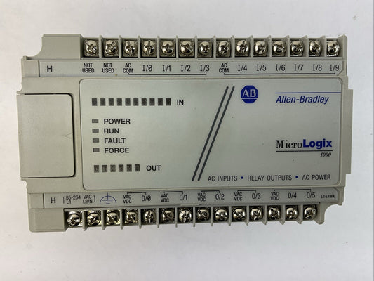 ALLEN BRADLEY 1761-L16AWA MICROLOGIX 1000 SER E FW 1.0 16 POINT CONTROLLER
