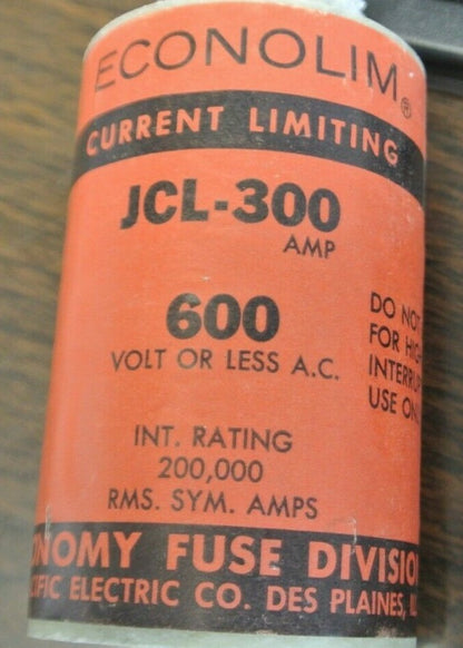 ECONOMY / FEDERAL PACIFIC ELECTRIC / JCL-300 FUSE / 300A / 600V / NEW SURPLUS