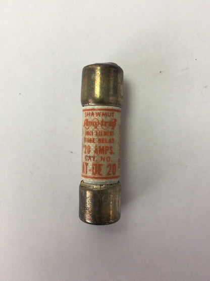 SHAWMUT AMP-TRAP AT-DE 20 DUAL ELEMENT TIME DELAY FUSE 20AMP 250VAC (LOT OF 10)