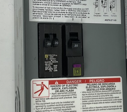 SQUARE D HOM2-4L70RB HOMELINE LOAD CENTER 70A SER.02 240VAC 1PH