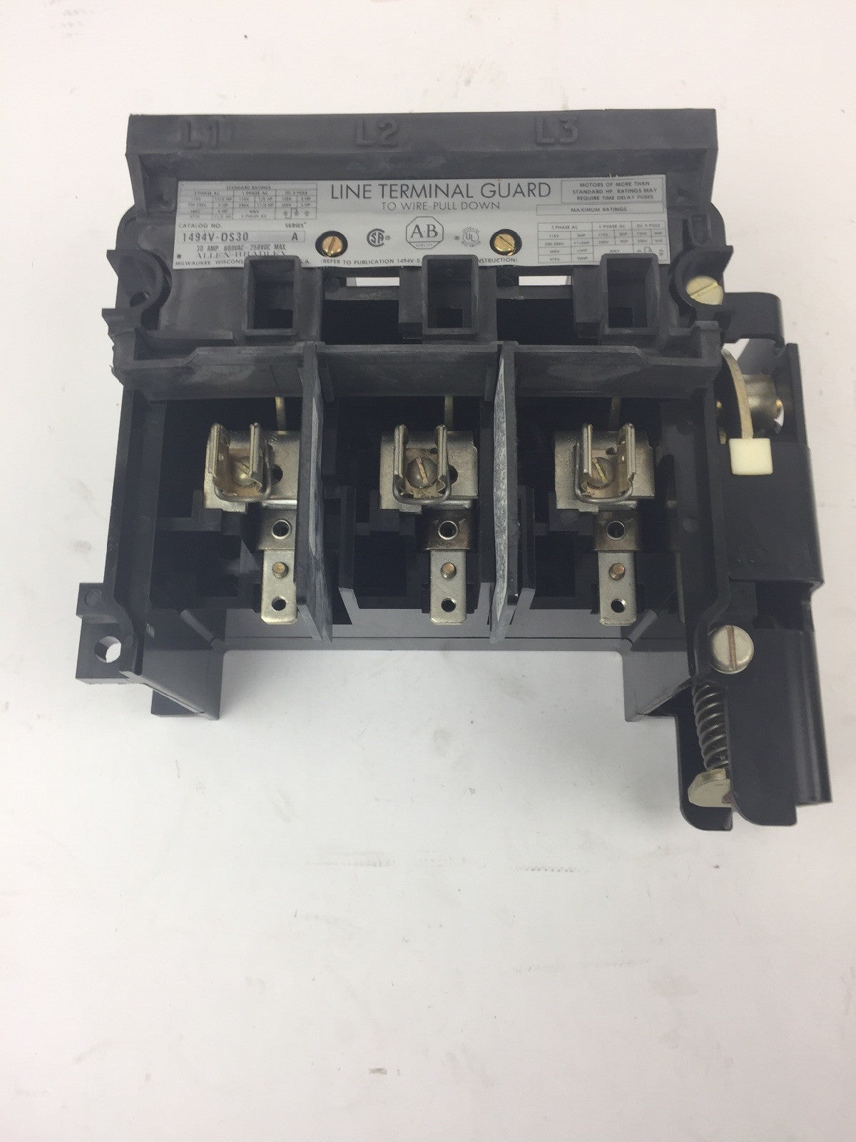 ALLEN BRADLEY 1494V-DHL233 FUSIBLE DISCONNECT SWITCH KIT 30A 250V TYPE 1,3,3R,12