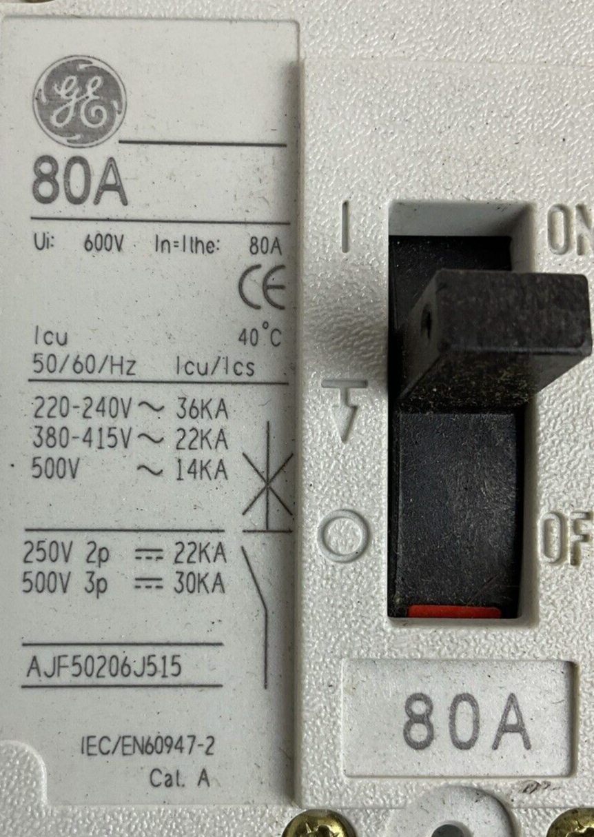 GE FCS36TE080R1 RECORD PLUS 80AMP 600V 3POLE CIRCUIT BREAKER GENERAL ELECTRIC