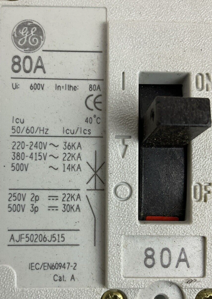 GE FCS36TE080R1 RECORD PLUS 80AMP 600V 3POLE CIRCUIT BREAKER GENERAL ELECTRIC
