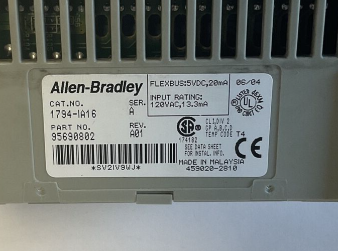 ALLEN BRADLEY 1794-IA16 INPUT 120VAC  SER.A REV.A01