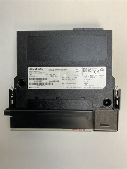 ALLEN BRADLEY 1756-IB16 SER A FW 3.004 CONTROL LOGIX 16PT 12/24VDC DIGITAL INPUT