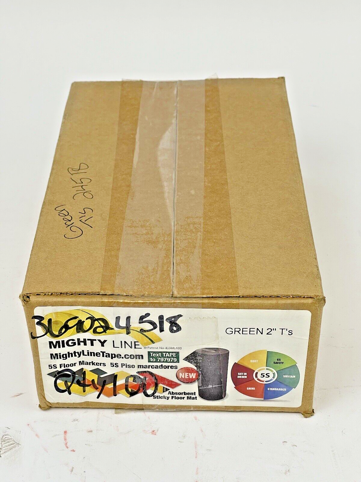 MIGHTY LINE TAPE - GREEN T - BOX of 100 T'S - INDUSTRIAL TAPE - 6"X6"X2"