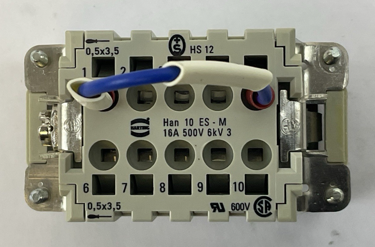HARTING HAN 10ES-M INDUSTRIAL MALE CONNECTOR 16 A 500 V HAN10ESM
