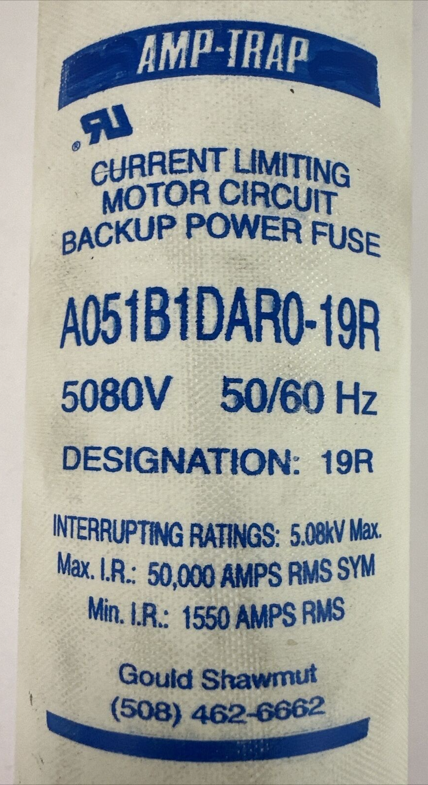 GOULD SHAWMUT A051B1DAR0-19R 5080V 50/60HZ AMP-TRAP CURRENT LIMITING MOTOR
