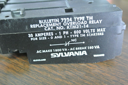 SYLVANIA  KTM31-14 OVERLOAD RELAY REPLACEMENT KIT SIZES 0, 1 & 1P - NEW SURPLUS