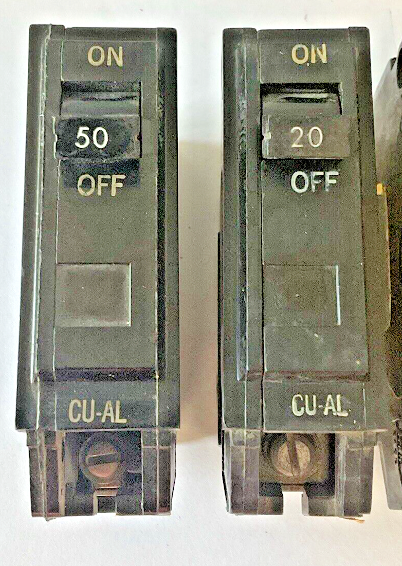 GENERAL ELECTRIC TQL CIRCUIT BREAKERS TQL1120,TQL1150,TQL2140 120/240VAC LOTOF3