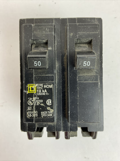 SQUARE D HOM250 CIRCUIT BREAKER 50AMP 120/240VAC 2POLE