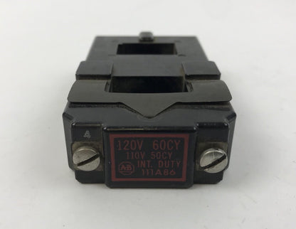 Allen Bradley 111A86 Coil 120 V 60 CY 110 V 50 CY INT DUTY Used