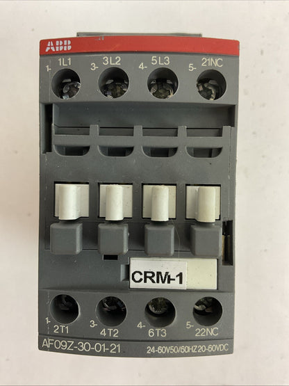 ABB AF09Z-30-01-21 CONTACTOR 600VAC 25A 3PH 7.5HP 24-60V 50/60HZ 20-60VDC