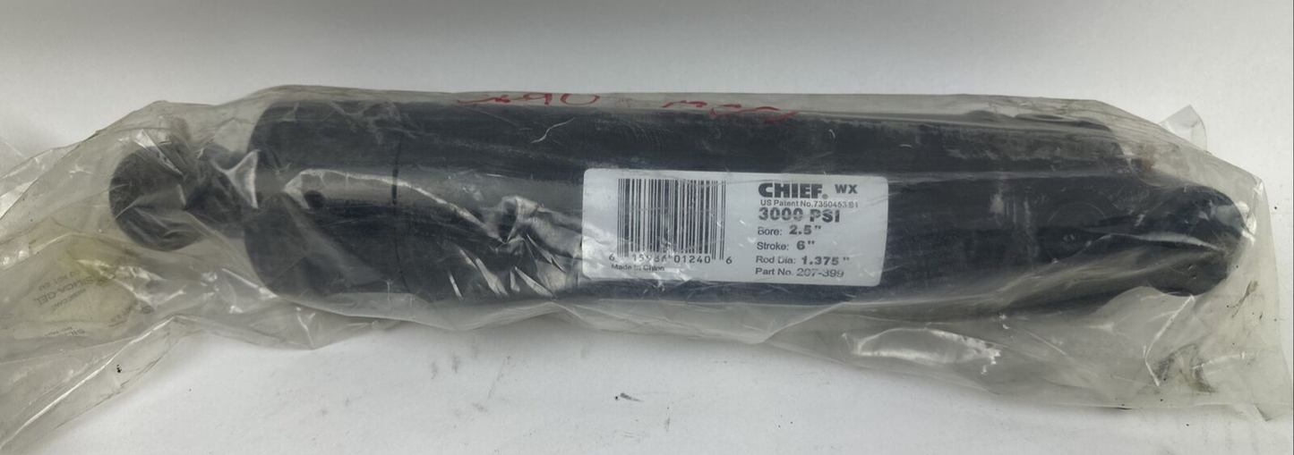 CHIEF 207-399 HYDRAULIC CYLINDER 3000PSI BORE 2.5" STROKE 6" ROD DIA 1.375"