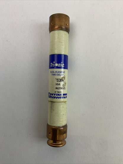 FERRAZ SHAWMUT TRS30R TRI-ONIC DUAL ELEMENT FUSE 30AMP 600VAC 300VDC (LOT OF 3)