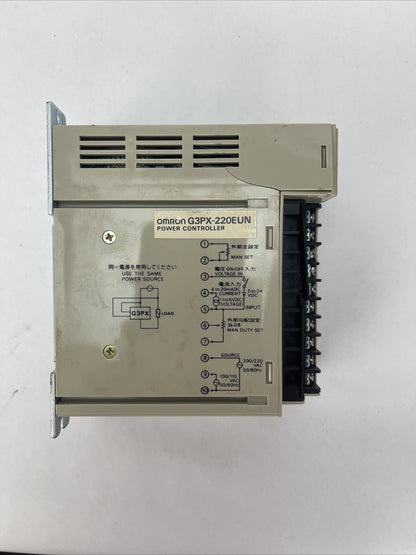 OMRON G3PX-220EUN POWER CONTROLLER LOAD: 100/110VAC 200/220VAC 20A INPUT 5-24VDC