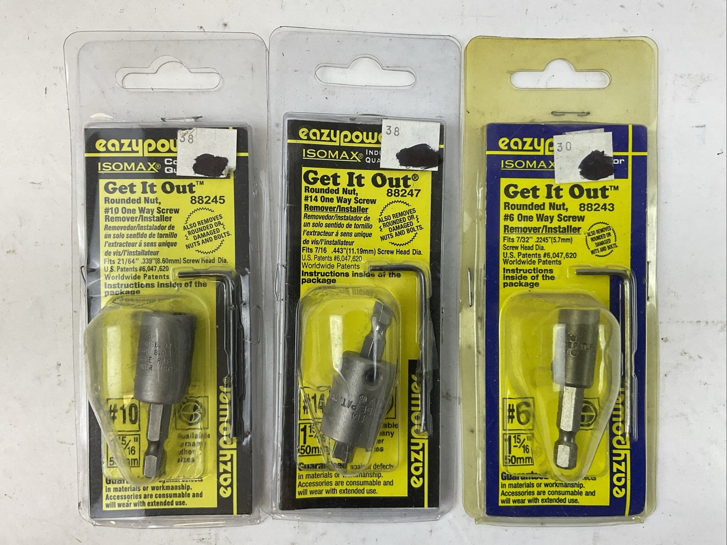 EAZYPOWER 88245, 88247 & 88243 GET IT OUT ROUNDED NUT ONE WAY SCREW REMOVER/