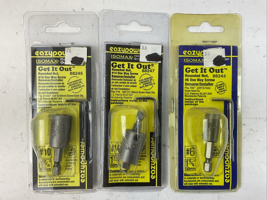 EAZYPOWER 88245, 88247 & 88243 GET IT OUT ROUNDED NUT ONE WAY SCREW REMOVER/